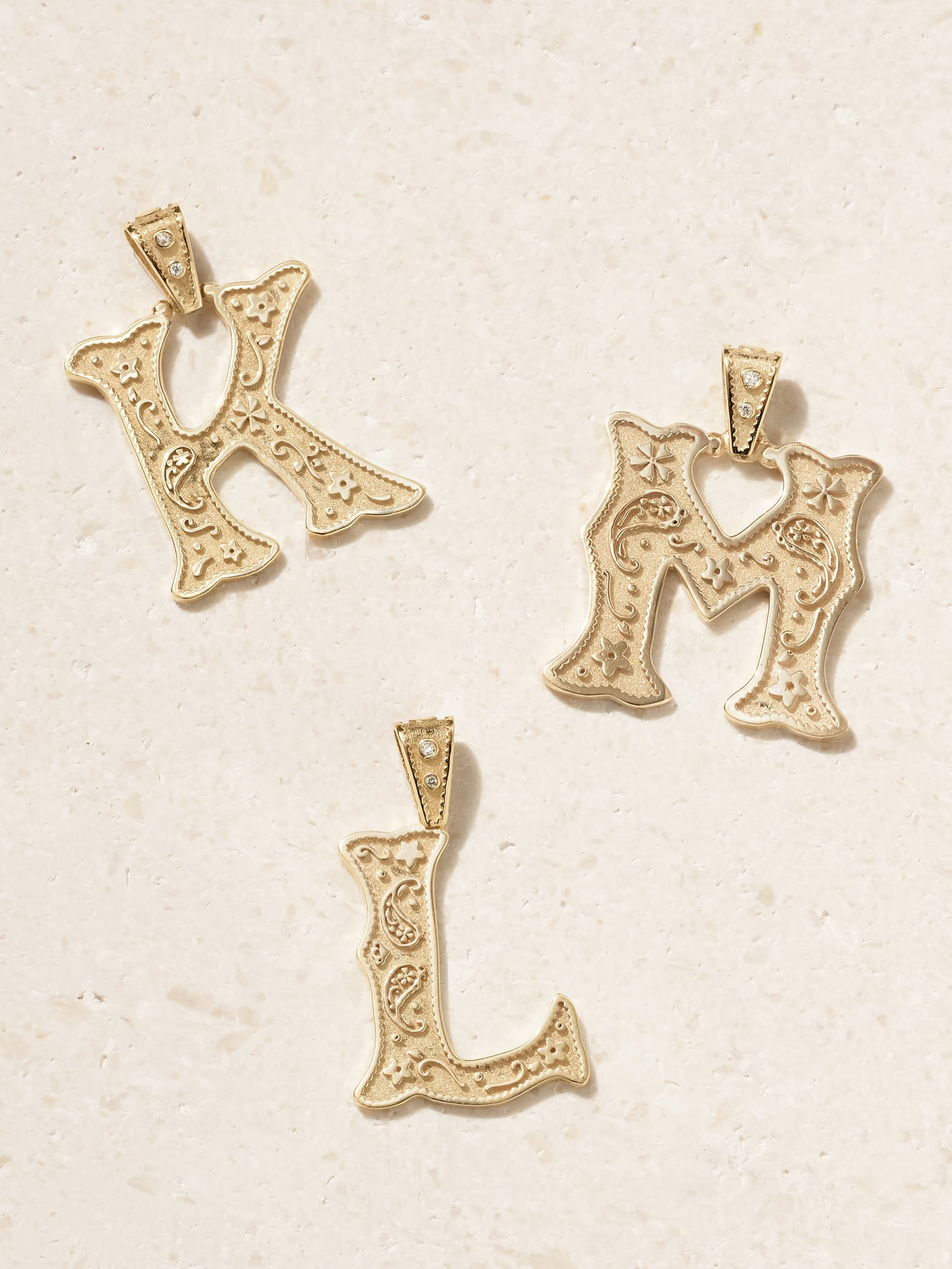 14-karat gold diamond pendant | NET-A-PORTER APAC