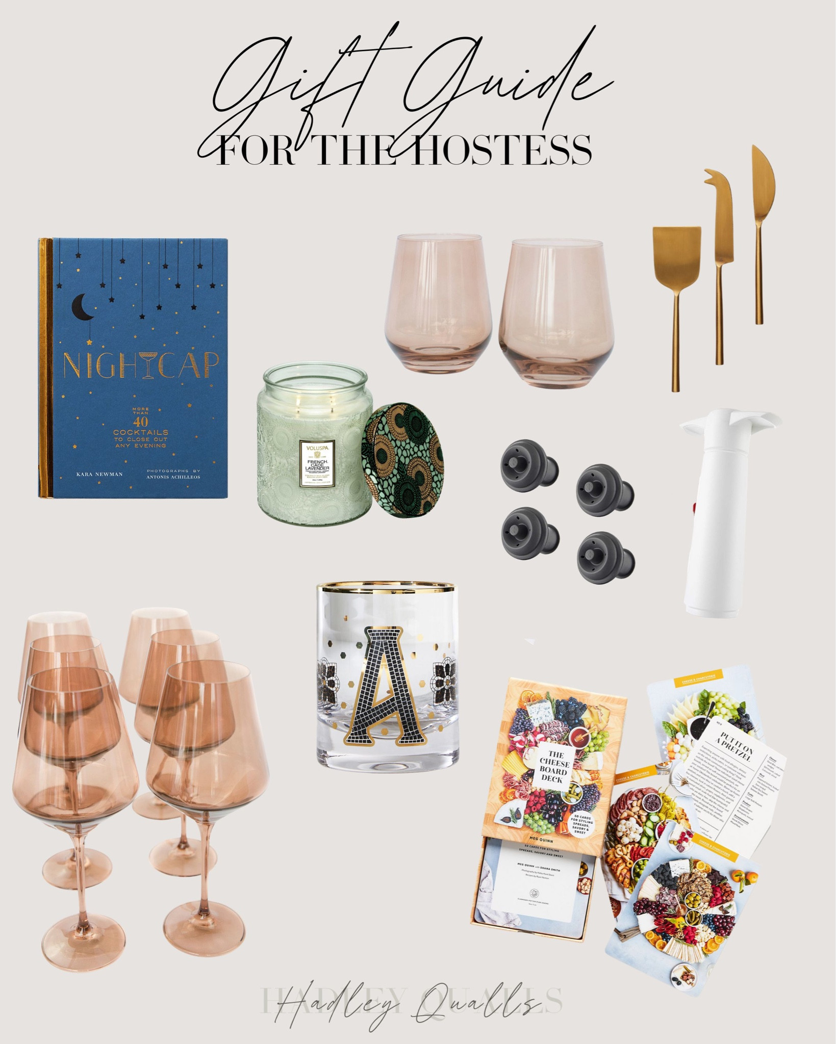 Gift guide for the hostess or entertainer! 

Wine glasses, charcuterie, cheese knives, cocktail glasses, wine pump, vol usps candle

#LTKSeasonal #LTKGiftGuide #LTKhome