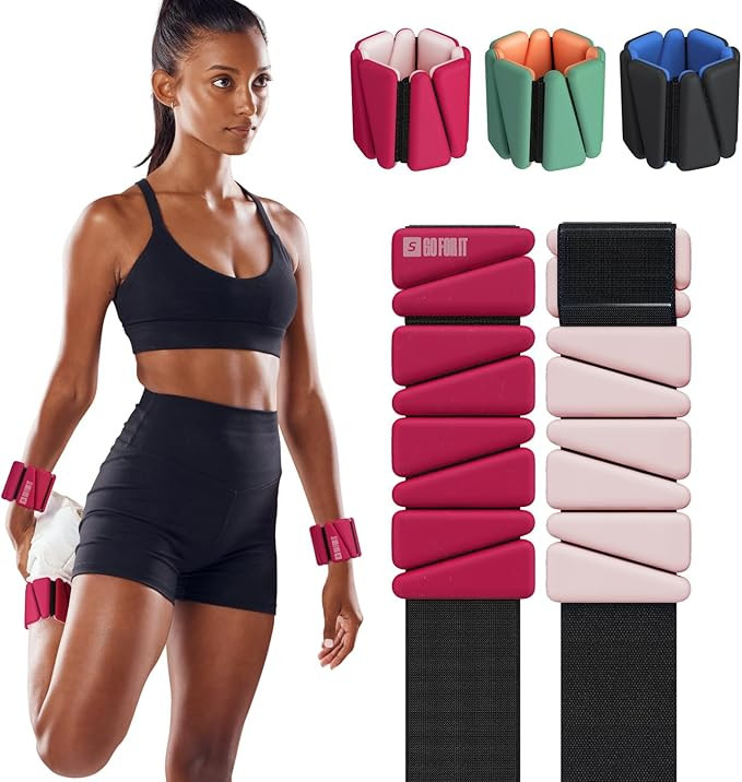 SPORTBIT Wrist and Ankle Weights for Women - Set of 2 (1lb Each) Wearable Ankle & Wrist Weights -... | Amazon (US)