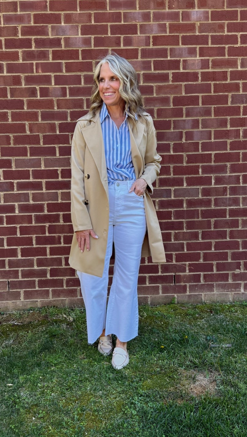 Classics never go out of style, like white jeans, striped shirts and trench coats. 

#LTKOver40 #LTKootd #LTKgrwm