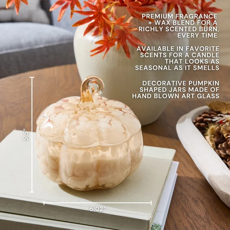 Better Homes and Gardens Pumpkin Snickerdoodle Swirl Scented 2 Wick Confetti Figural Pumpkin Jar ... | Walmart (US)