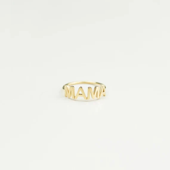 Mother's Day Gift - Custom Name Ring - Modern Name Ring - Personalized Name Ring - Mama Ring - Mo... | Etsy (US)