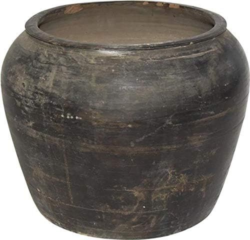 EuroLux Home Jar Vase Medium Ebony Black Porcelain Ceramic Handmade Hand-Crafted | Amazon (US)