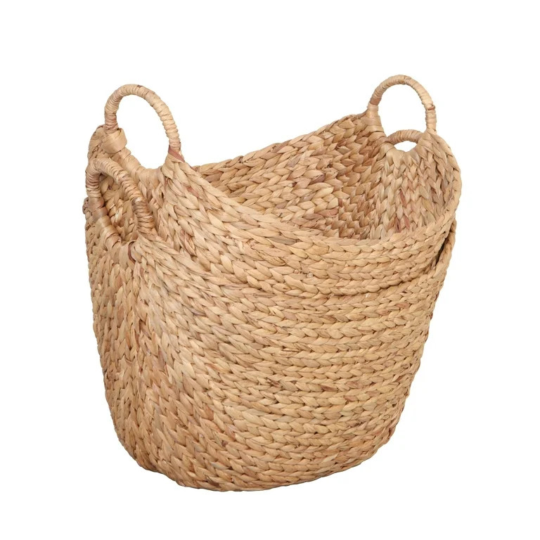 Better Homes & Gardens Large Natural Water Hyacinth Boat Basket, Set of 2 | Walmart (US)