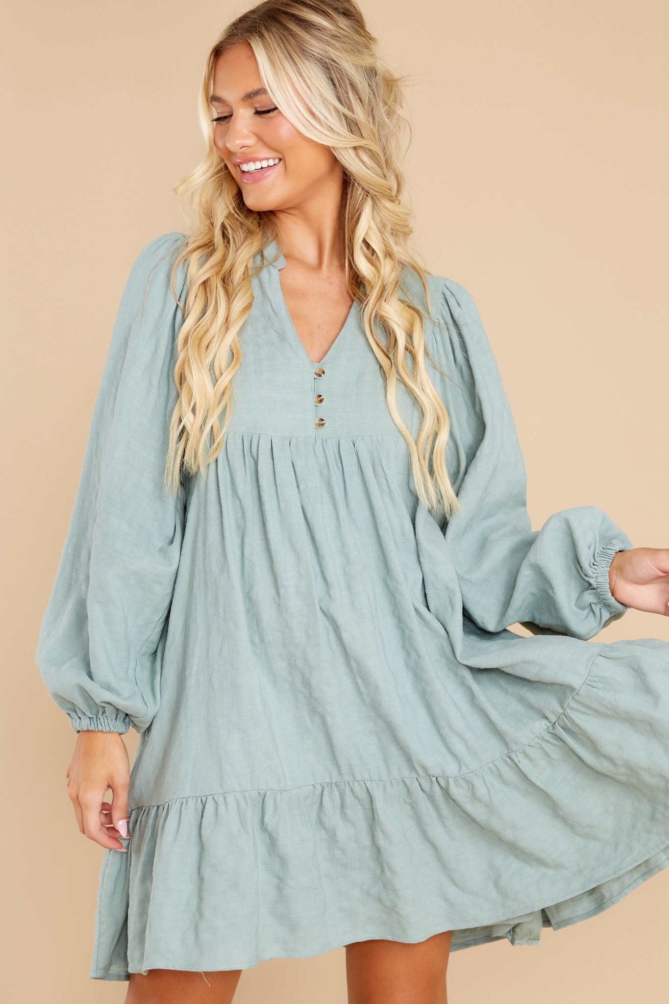 Totally Satisfied Sage Dress | Red Dress 