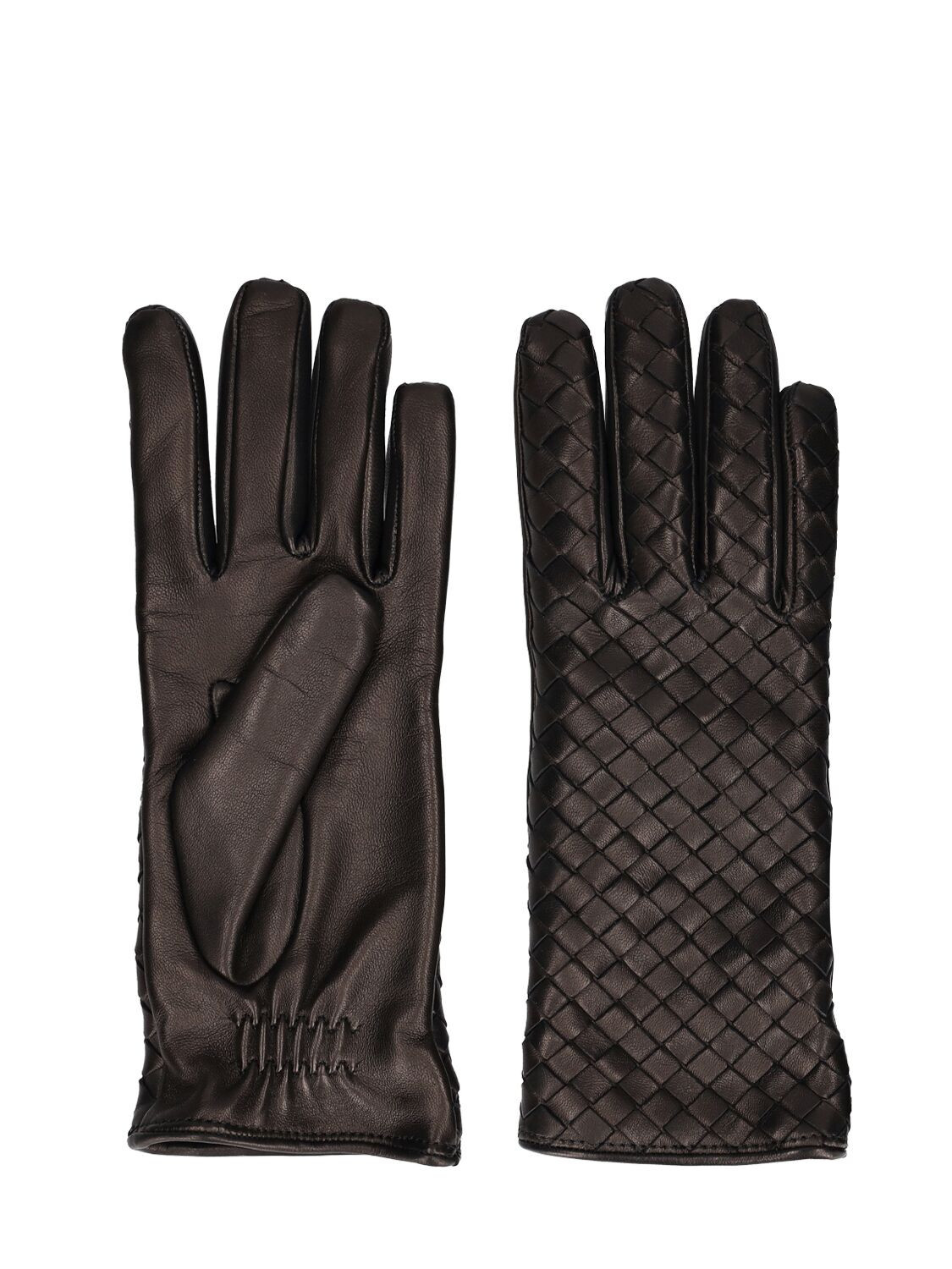 BOTTEGA VENETA | Leather gloves | WOMEN | Black | 7 | Lamb Silk | 3614783323293 | Luisaviaroma