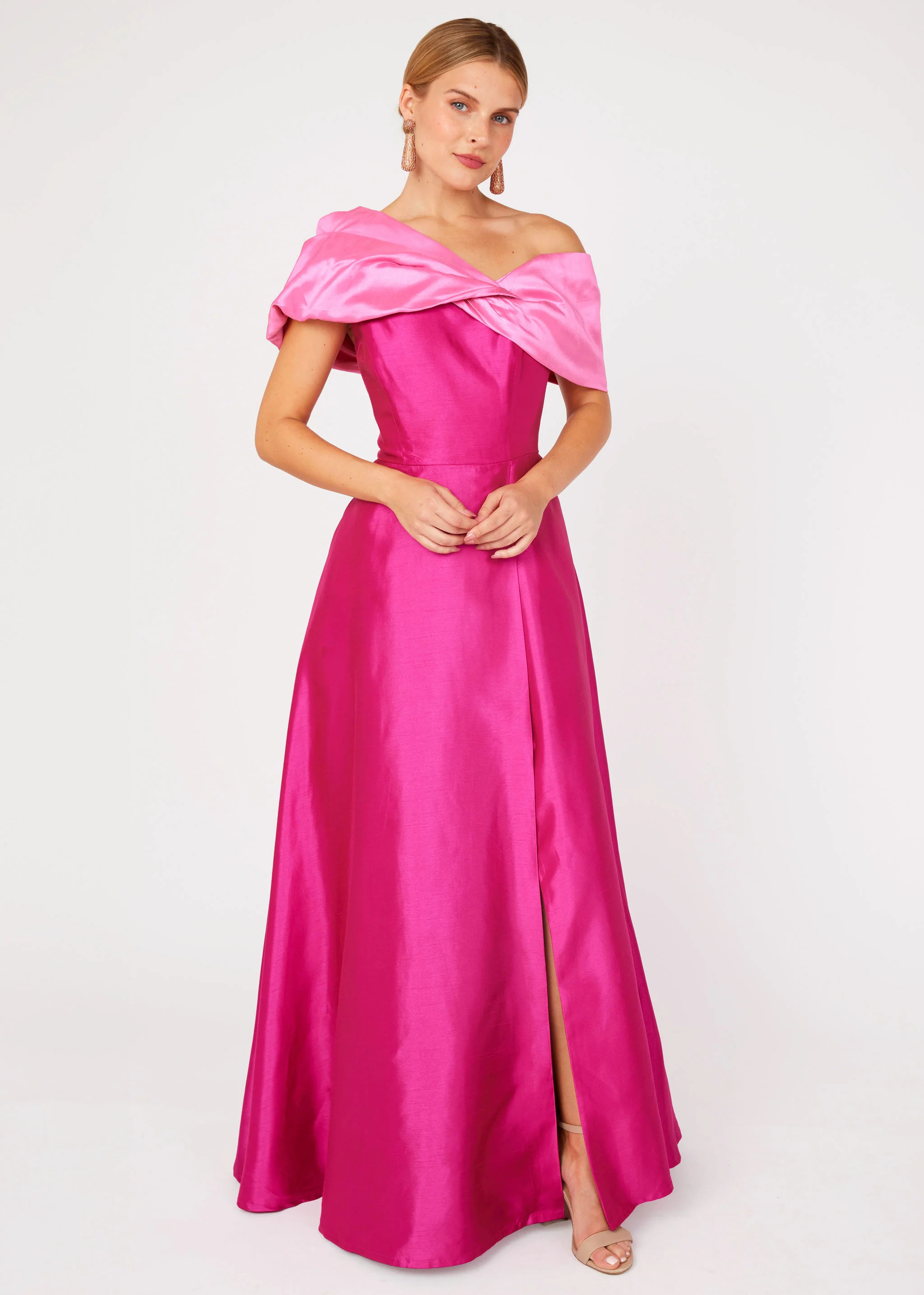 Amelia Gown Pink Dupioni | Abbey Glass