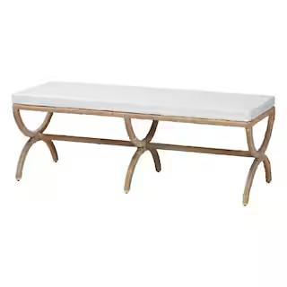 Maliyah Natural Brown Seagrass Accent Bench 52.4 in. | The Home Depot