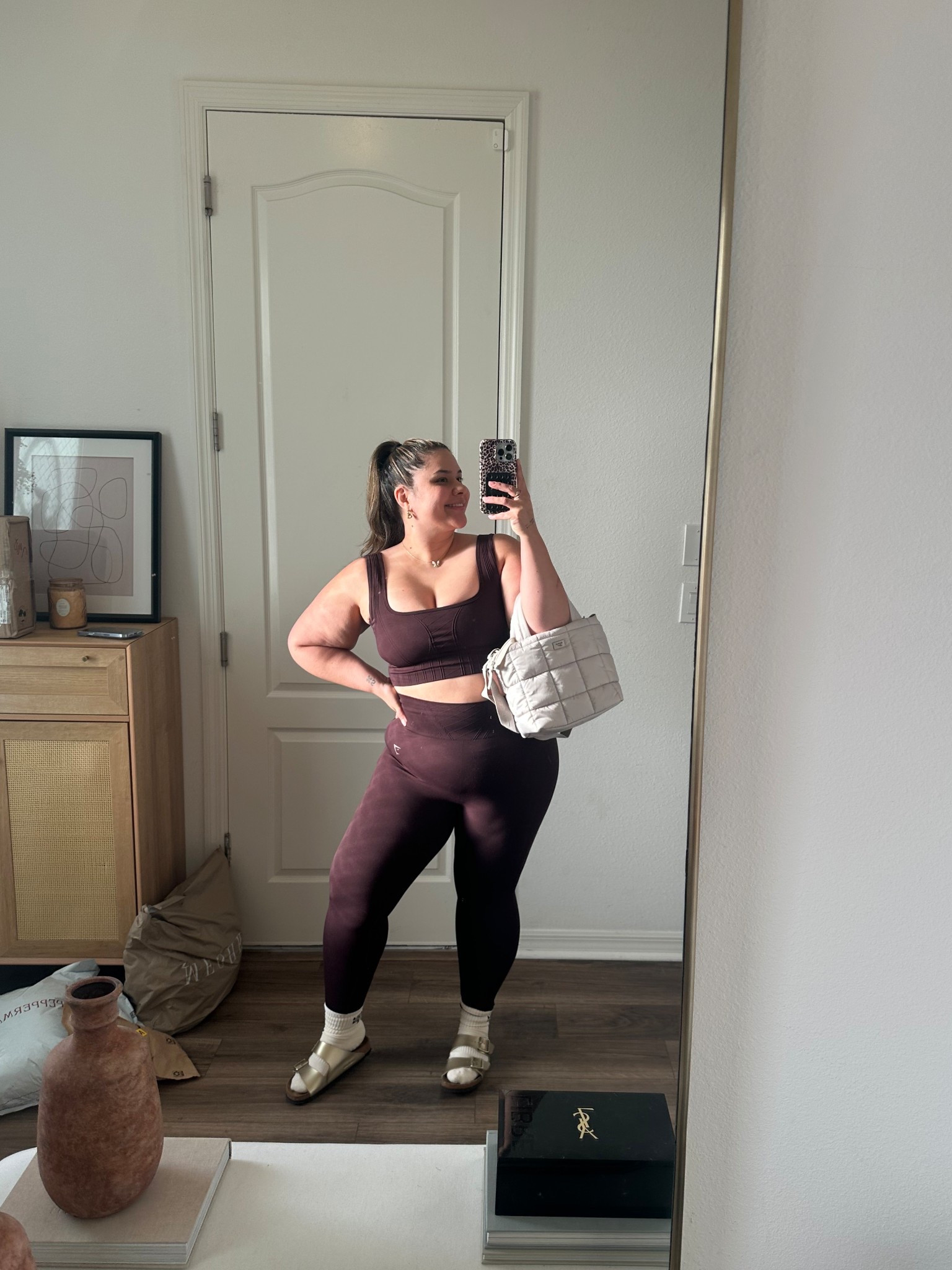 todays Pilates outfit 🤎✨ wearing size XXL in both!! #workout #fitness 

#LTKPlusSize #LTKActive #LTKStyleTip
