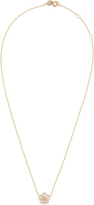 Amazon.com: Tory Burch Women's Kira Flower Pendant, Tory Gold/Mother of Pearl, One Size : Clothin... | Amazon (US)