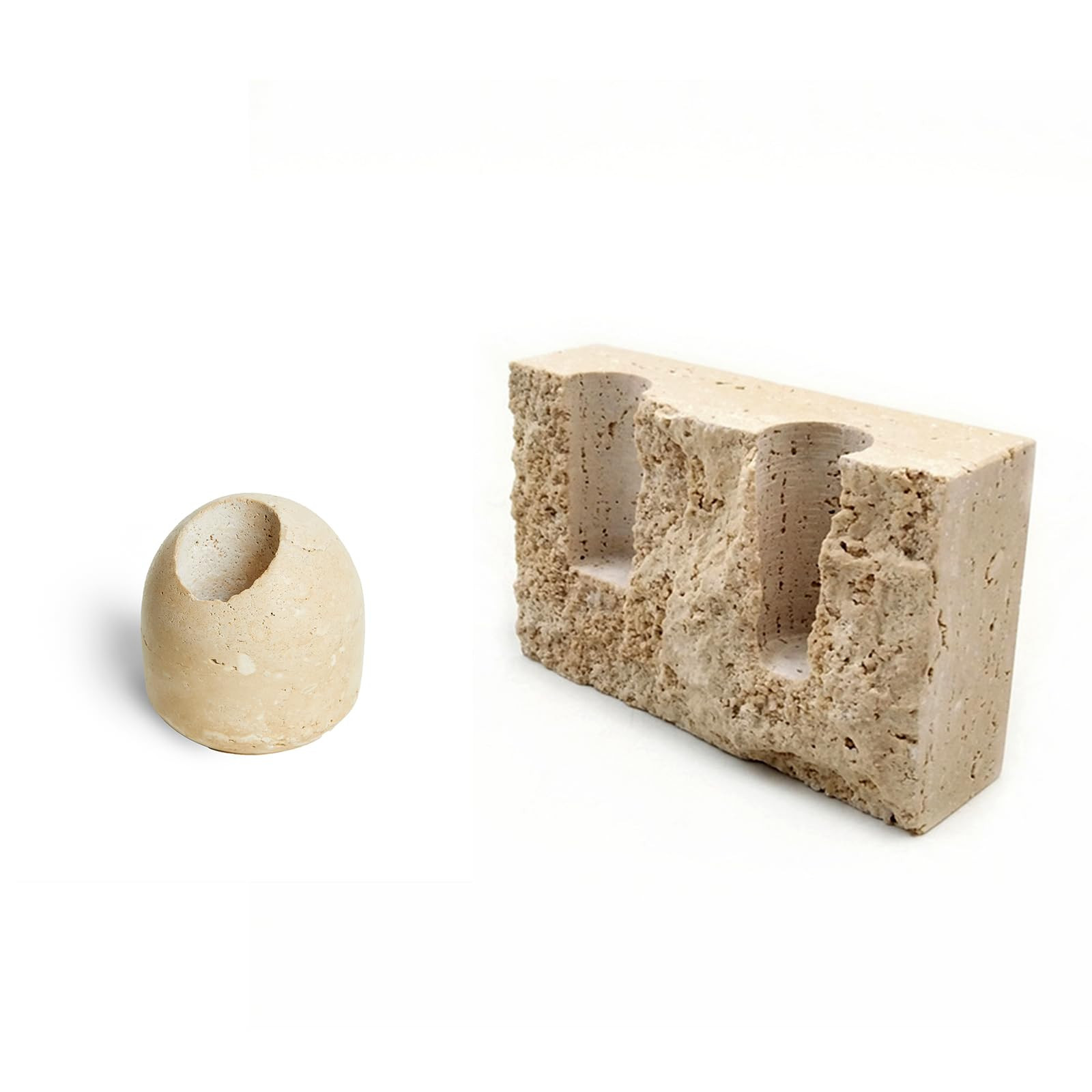 100% Travertine Toothpick Holder | Match Holder | Cute Beige Match Jar，Marble Taper Candle Hold... | Amazon (US)
