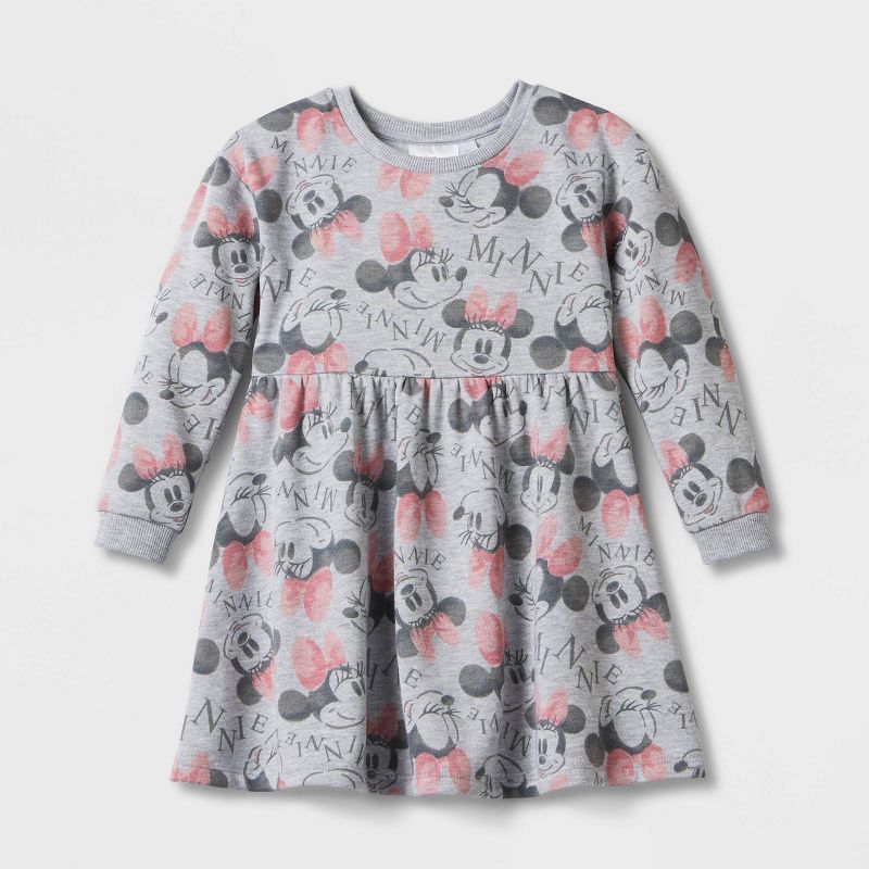 Toddler Girls' Minnie Mouse Printed Skater Dress | Target