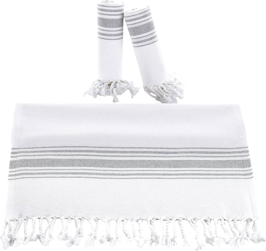 BAROOGA Hand Towels for Bathroom (Set of 3) Turkish Towel Decorative Farmhouse Towels for Kitchen... | Amazon (US)
