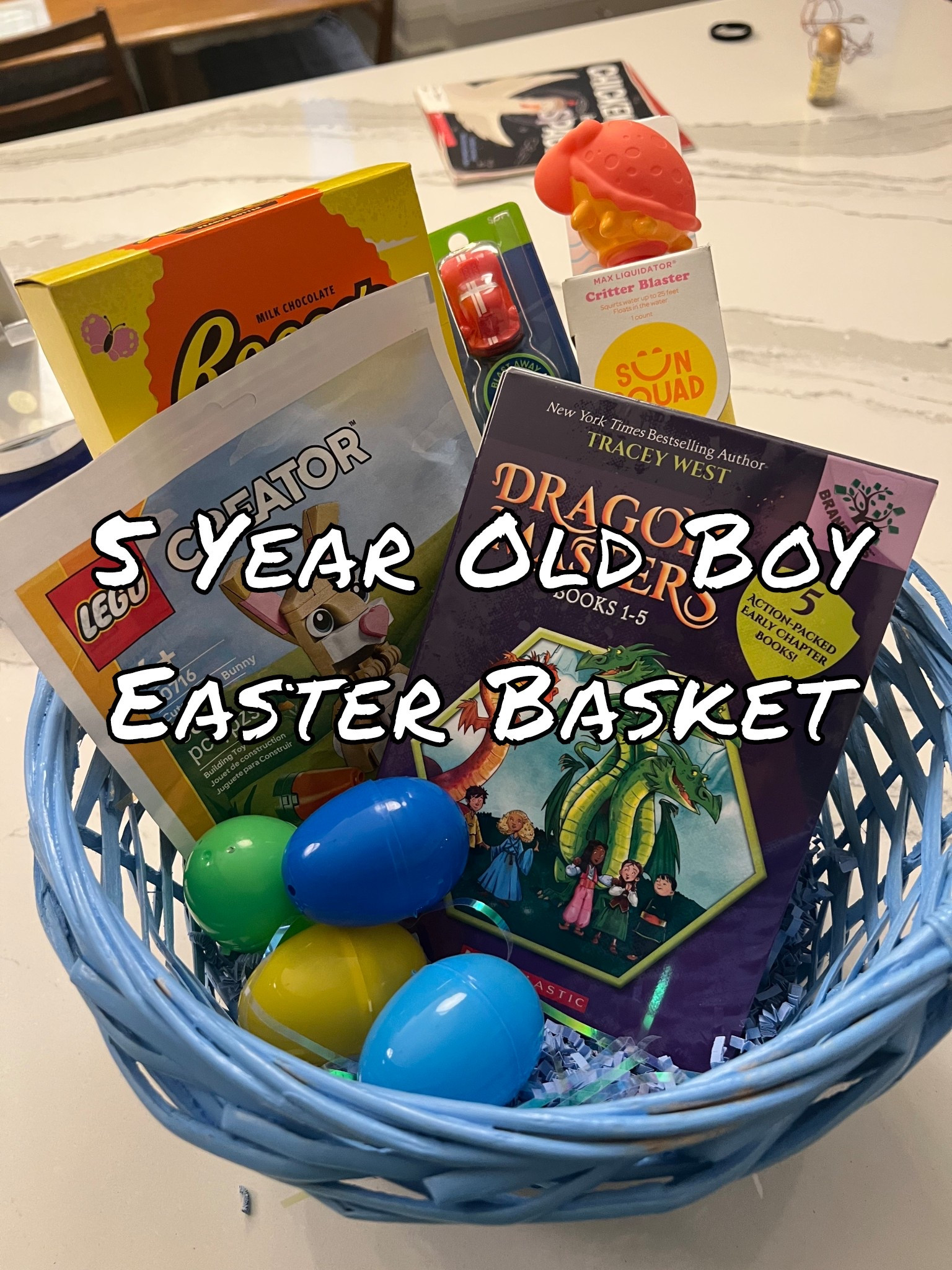 Things I’m putting in my 5 year old son’s Easter basket as a mom who works full time and lives by target pickups and Amazon prime. #easterbasketideas #easterkids