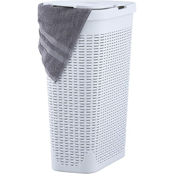 Mind Reader 40 Liter Slim Basket, Cutout Handles, Washing Bin, Dirty Clothes Storage, Bathroom, Bedr | Amazon (US)