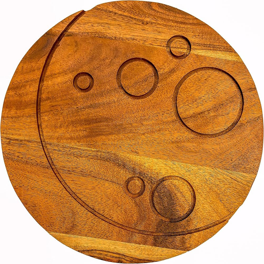 Acacia Wood Halloween Full Moon Cutting Board with Groove for Festive Decor and Appetizer Serving... | Amazon (US)