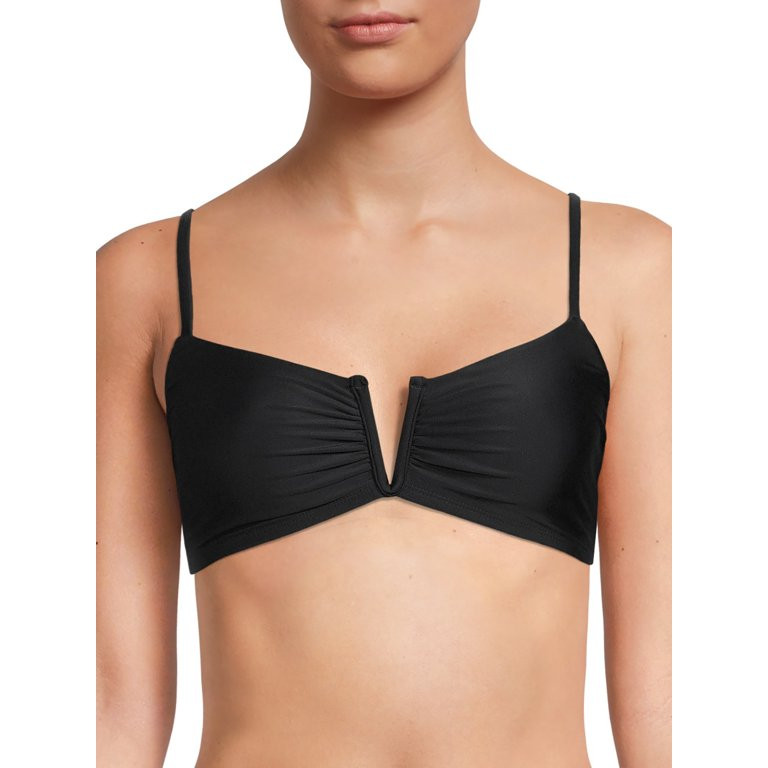 Time And Tru Women's and Women's Plus Solid V Wire Swim Top | Walmart (US)