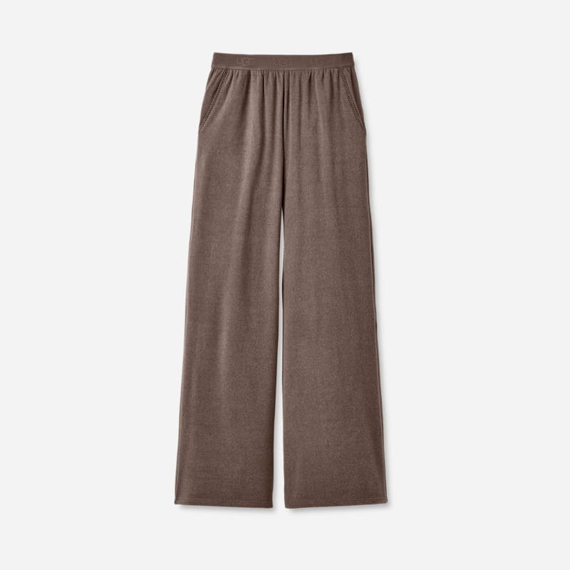 UGG® Women's Cecily Wide Leg Pant Polyester Bottoms in Oyster Brown, Size L | UGG (US)