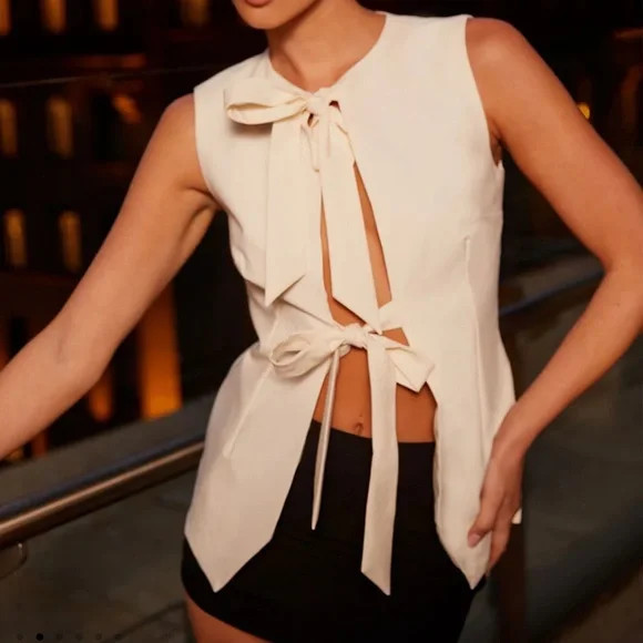 Peppermayo Cream Tie Top | Poshmark