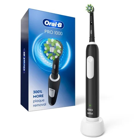 Oral‑B Toothbrush, Pro 1000 Rechargeable Electric Toothbrush, Black, 1 Brush Head, for Adults & Kids 3+ | Walmart (US)