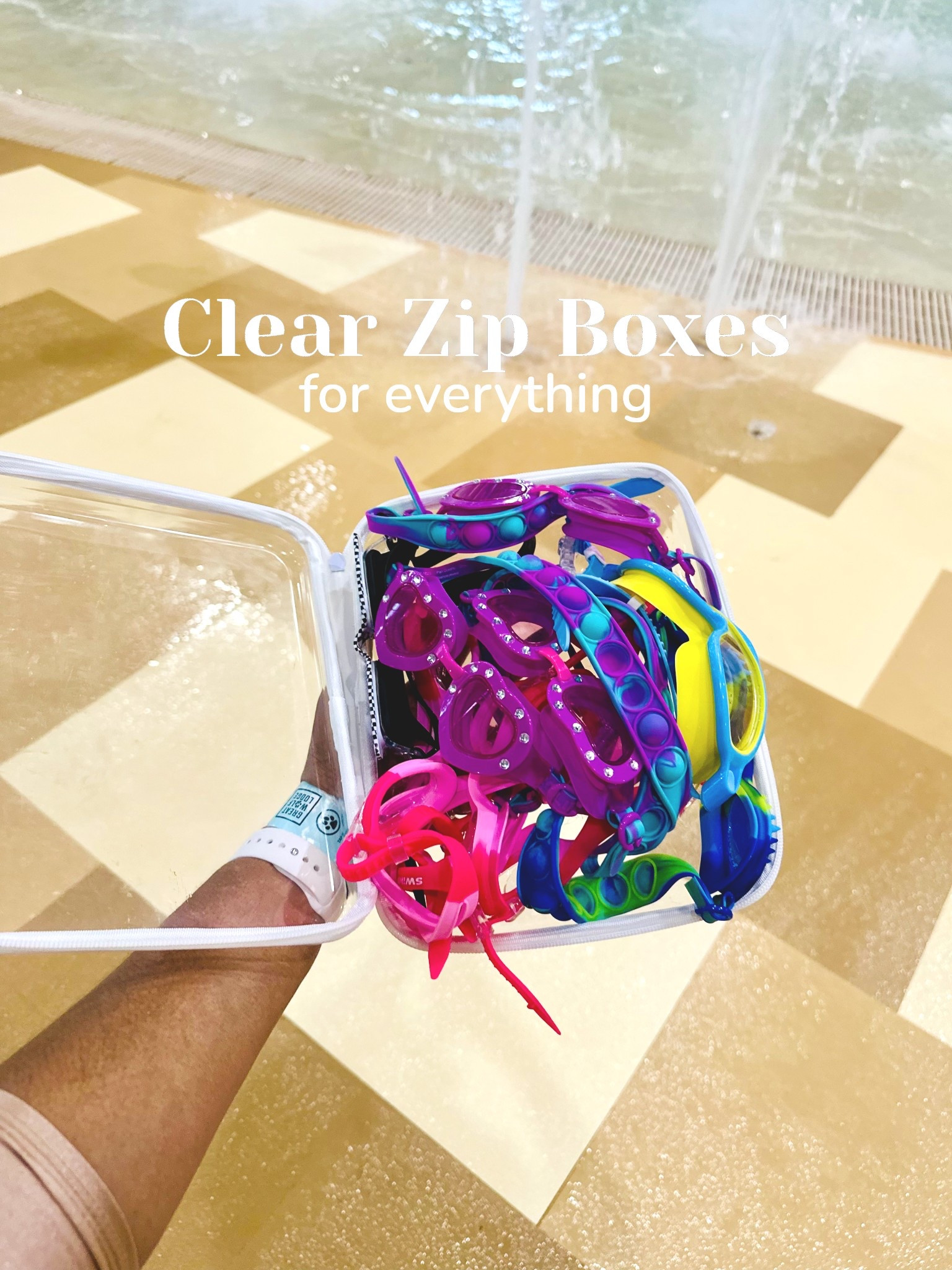 Pack any and everything easily in these clear zip box pouches! Think snacks, goggles, sunscreen etc! 

#LTKSwim #LTKFamily #LTKKids