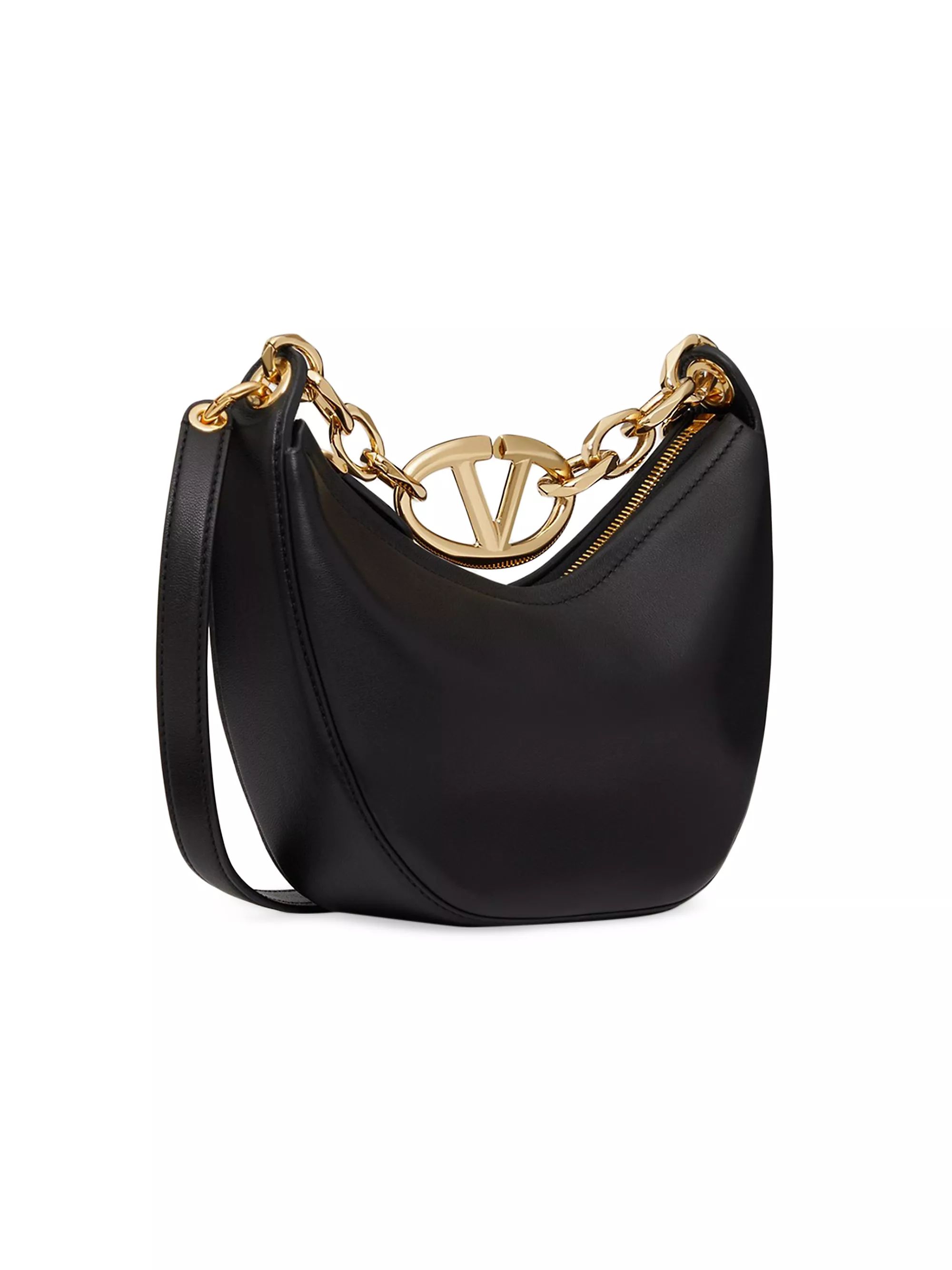 VLogo Moon Mini Hobo Bag In Nappa Leather With Chain | Saks Fifth Avenue