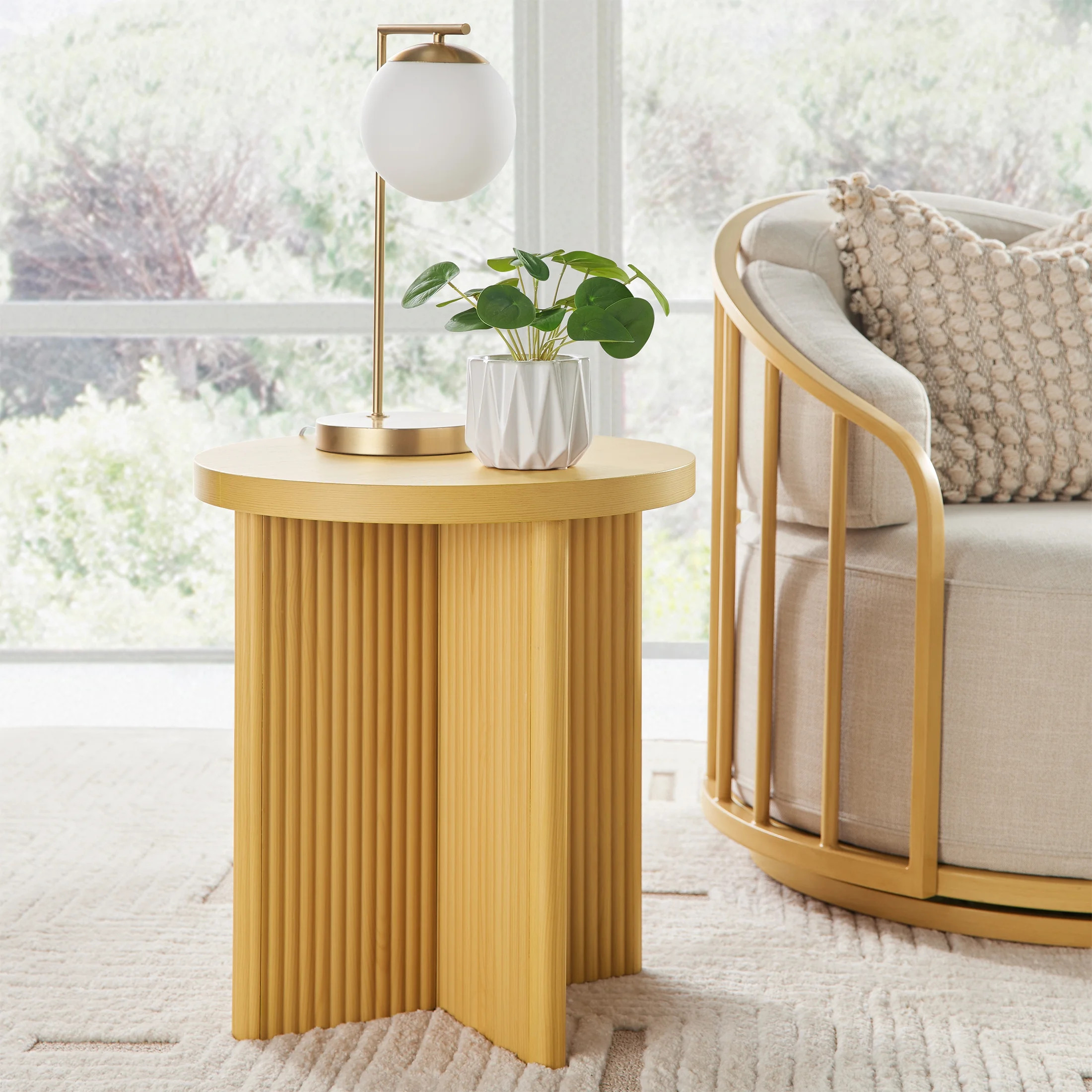 Better Homes & Gardens Lillian Fluted End Table, Natural Pine Finish | Walmart (US)