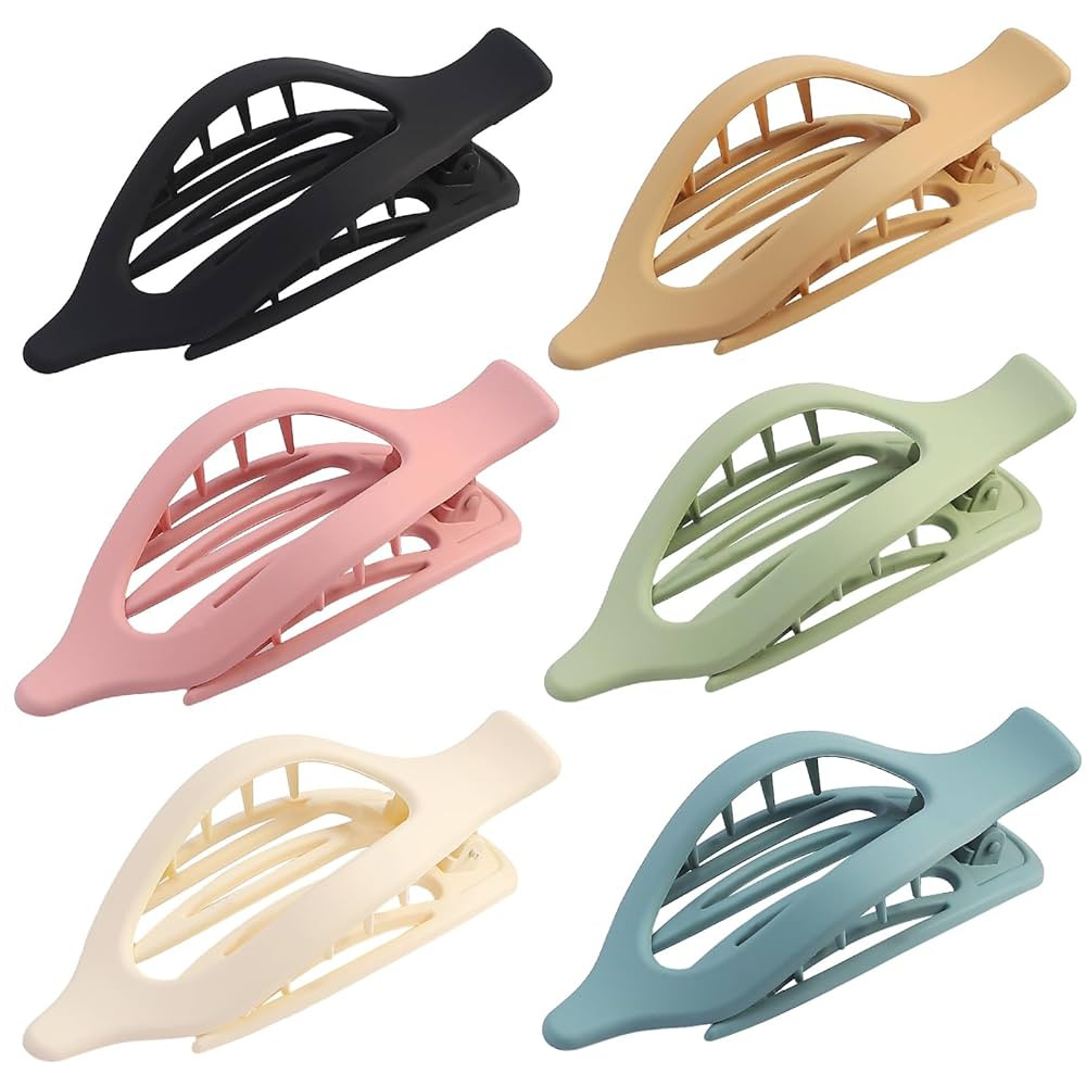 Flat Hair Clip 6 pcs Lay Down Claw Clips Hair Accessories for Women -Colorful | Amazon (US)