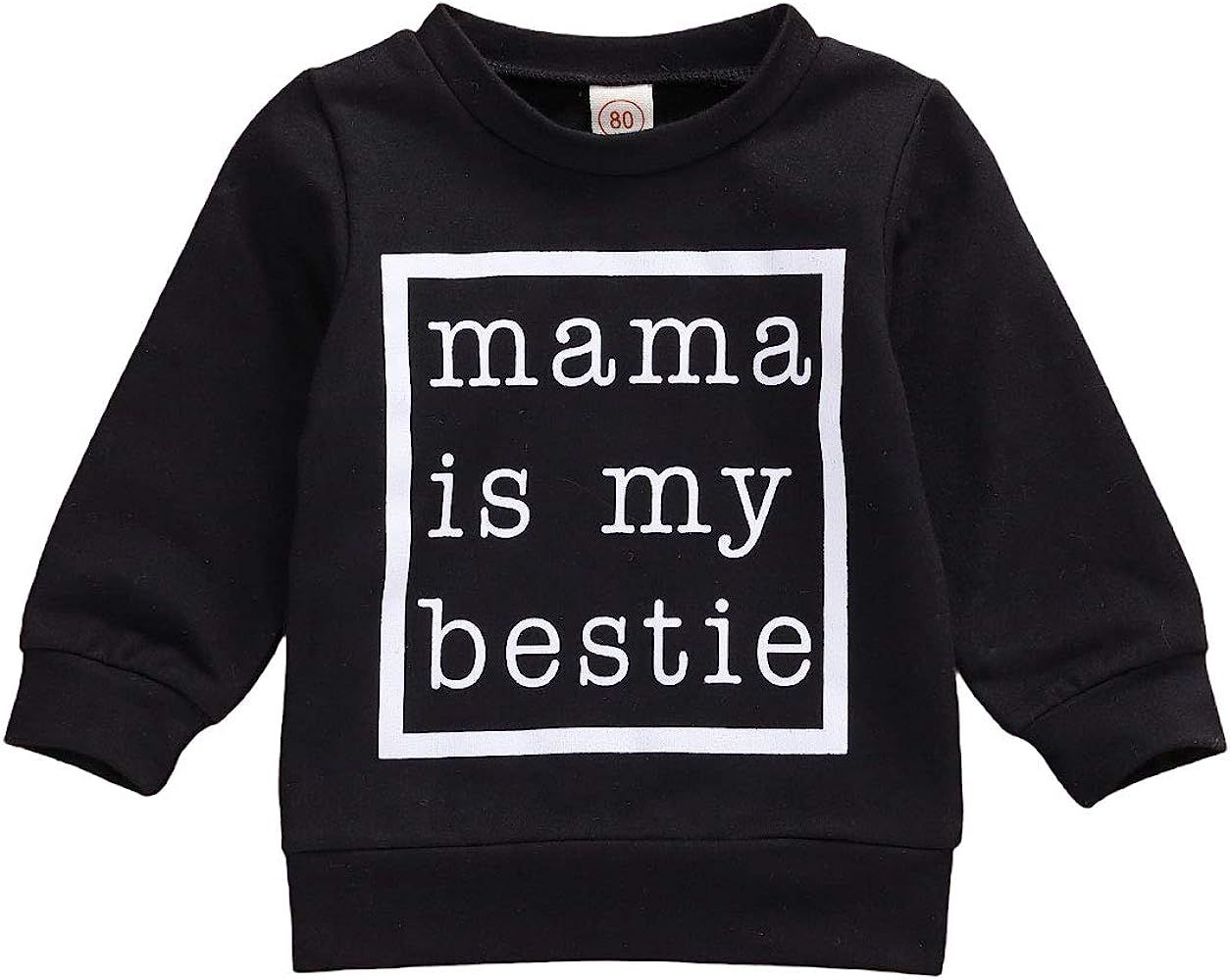 Infant Toddler Baby Girl Long Sleeve Shirts Mamas Girl Pullover Sweatshirt Tops Fall Outfit Casua... | Amazon (US)