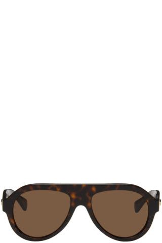 Bottega Veneta - Tortoiseshell Classic Aviator Sunglasses | SSENSE