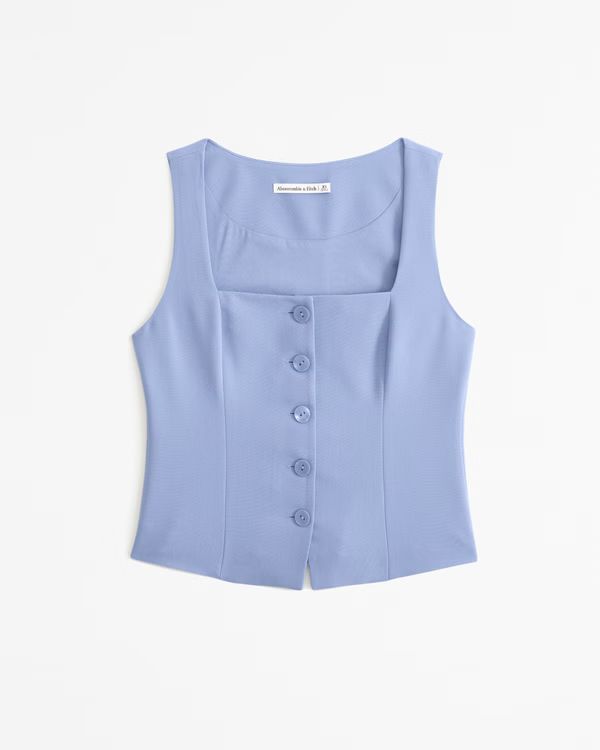The A&F Mara Tailored Vest Squareneck Set Top | Abercrombie & Fitch (UK)