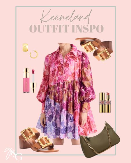 Keeneland outfit idea // spring outfit idea // floral dress, buckle heels, gold hoops // ft. Shopbop, schutz, j.crew, rare beauty, Nordstrom 

#LTKshoecrush #LTKSeasonal #LTKstyletip