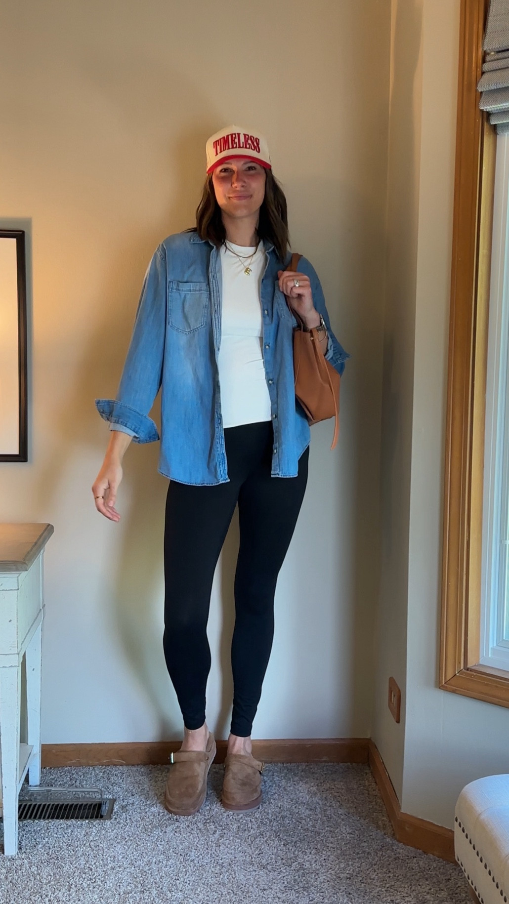 Standard, easy on the go look for fall with clogs. A true staple 

Fall outfit ideas, mom on the go, button up, leggings outfit, easy outfit,  trucker hat, kohls finds, madden girl, clog outfits, tall girl approved 

#LTKShoeCrush #LTKFindsUnder50 #LTKMidsize