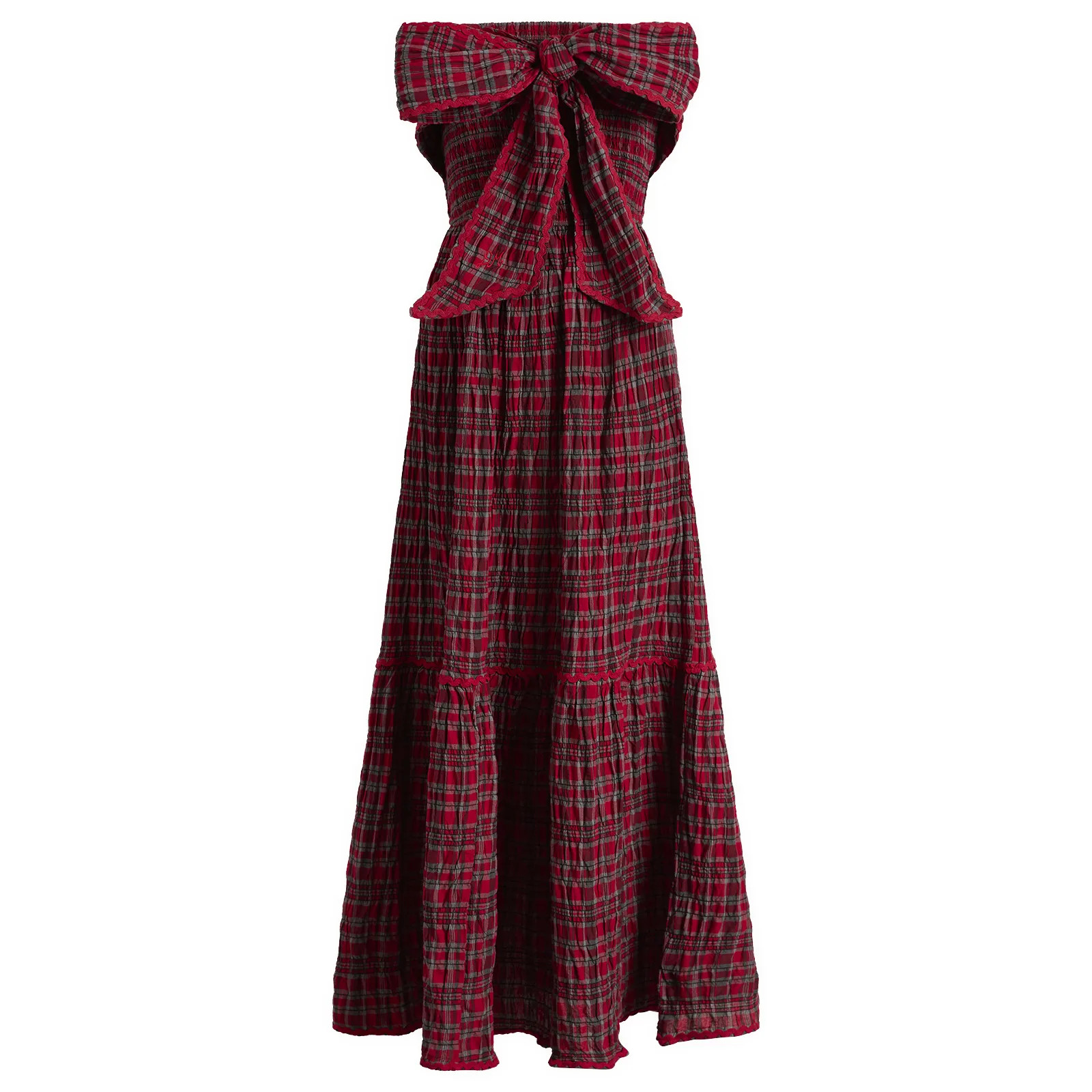 Damson Madder Women's Mia Midi Dress in Red, Size UK 12 | END. Clothing