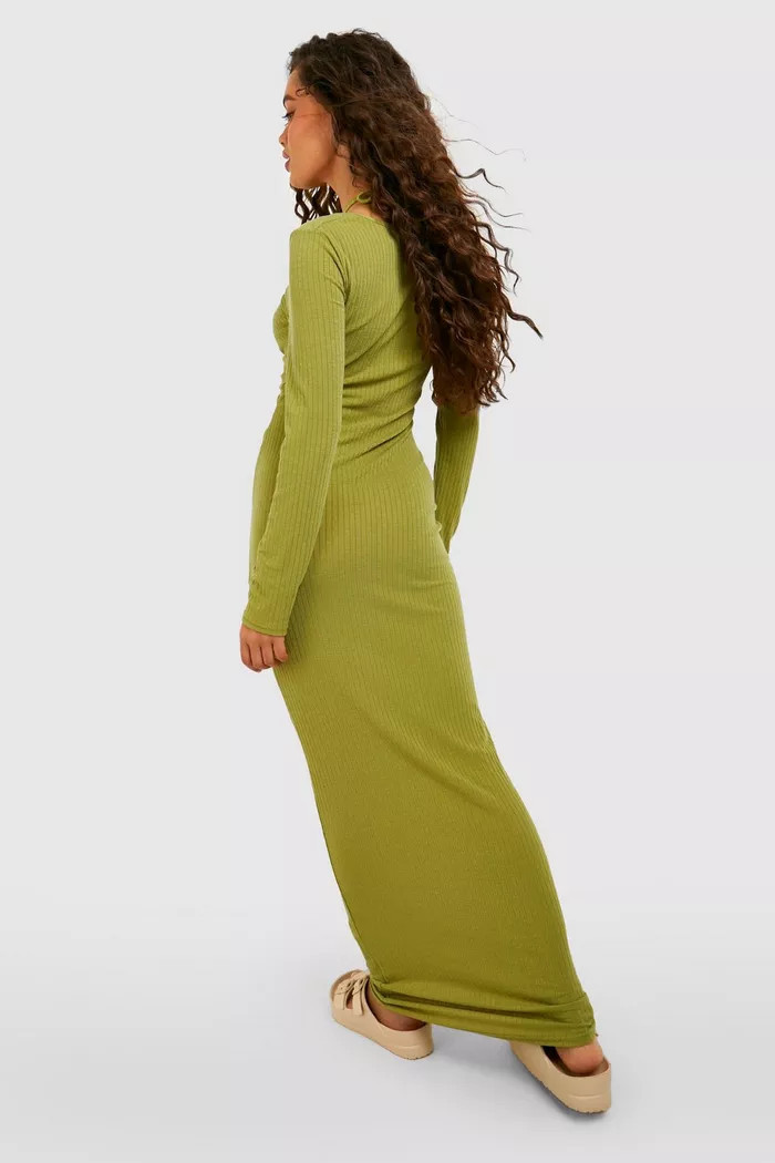Soft Rib Cut Out Strappy Midaxi Dress | Boohoo.com (UK & IE)