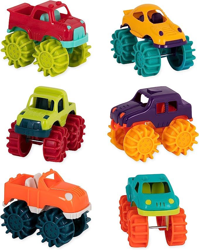 Battat Mini Monster Trucks – Set of 6 Mini Trucks for Toddlers in Storage Bag for 2 years + | Amazon (US)