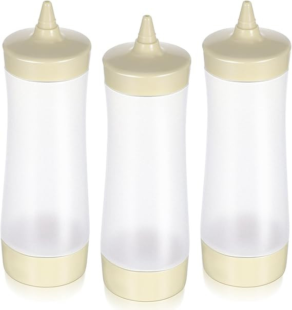 3Pcs Squeeze Sauce Bottles Plastic Condiment Dispensers for Ketchup Mustard Jam Bbq 7.5 Inch Leak... | Amazon (US)