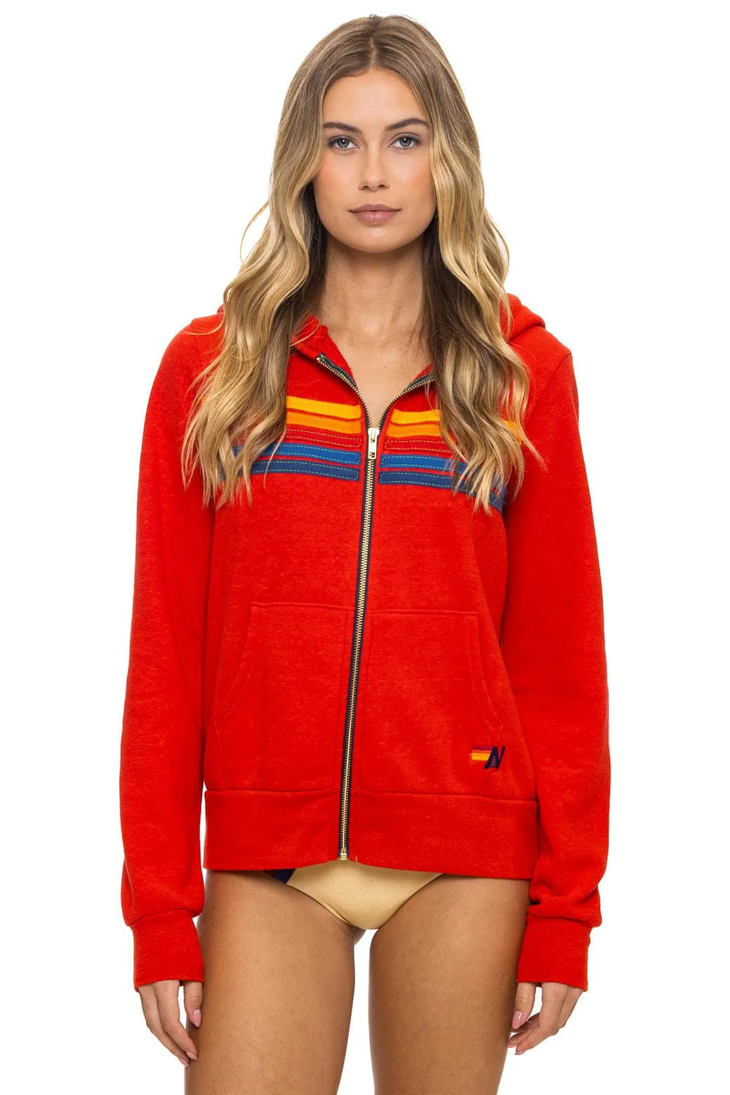 5 STRIPE HOODIE - RED | Aviator Nation