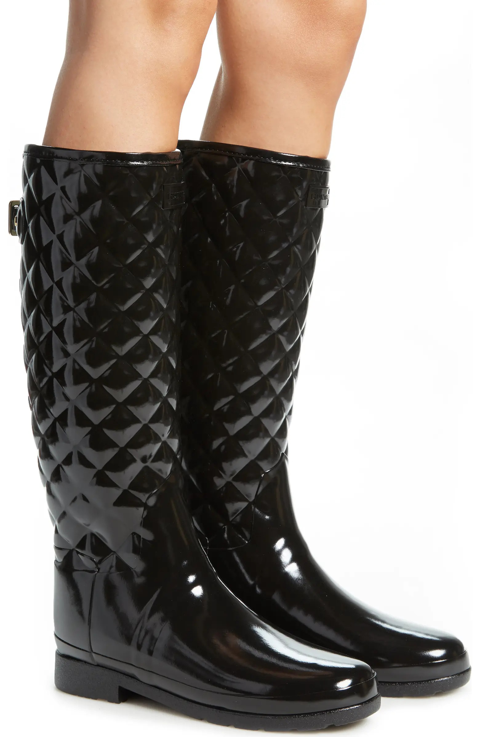 Original Refined High Gloss Quilted Waterproof Rain Boot (Women) | Nordstrom
