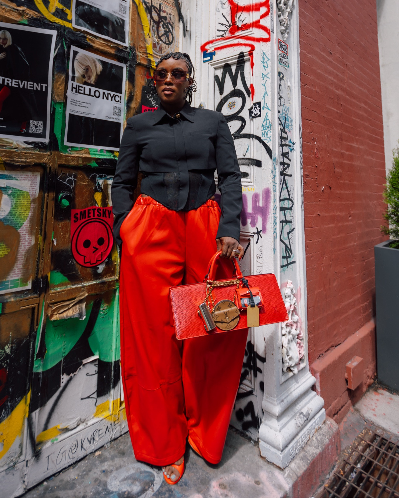 Red is the color of the season and the easier way to add it is in your accessories. I’m wearing a blazer corset top, red faux leather pants from the Frankie Shop and my LV Epi Leather Triangle Sac vintage handbag 

#LTKItBag #LTKSeasonal