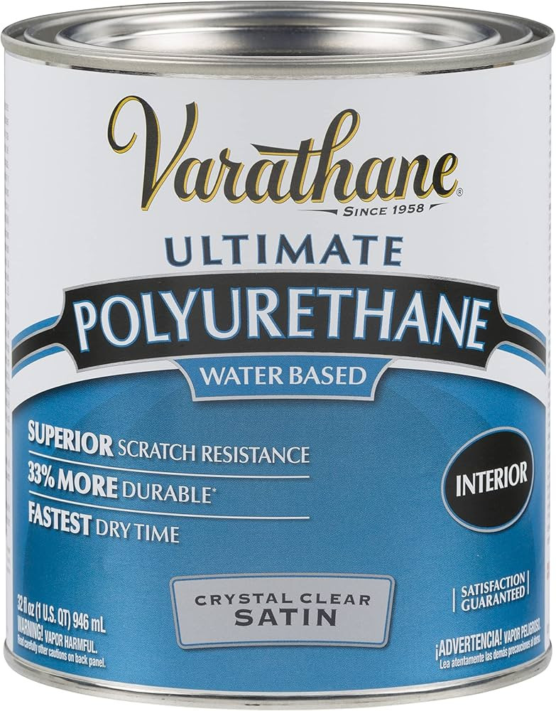 Varathane 200241H Water-Based Ultimate Polyurethane, Quart, Satin Finish | Amazon (US)
