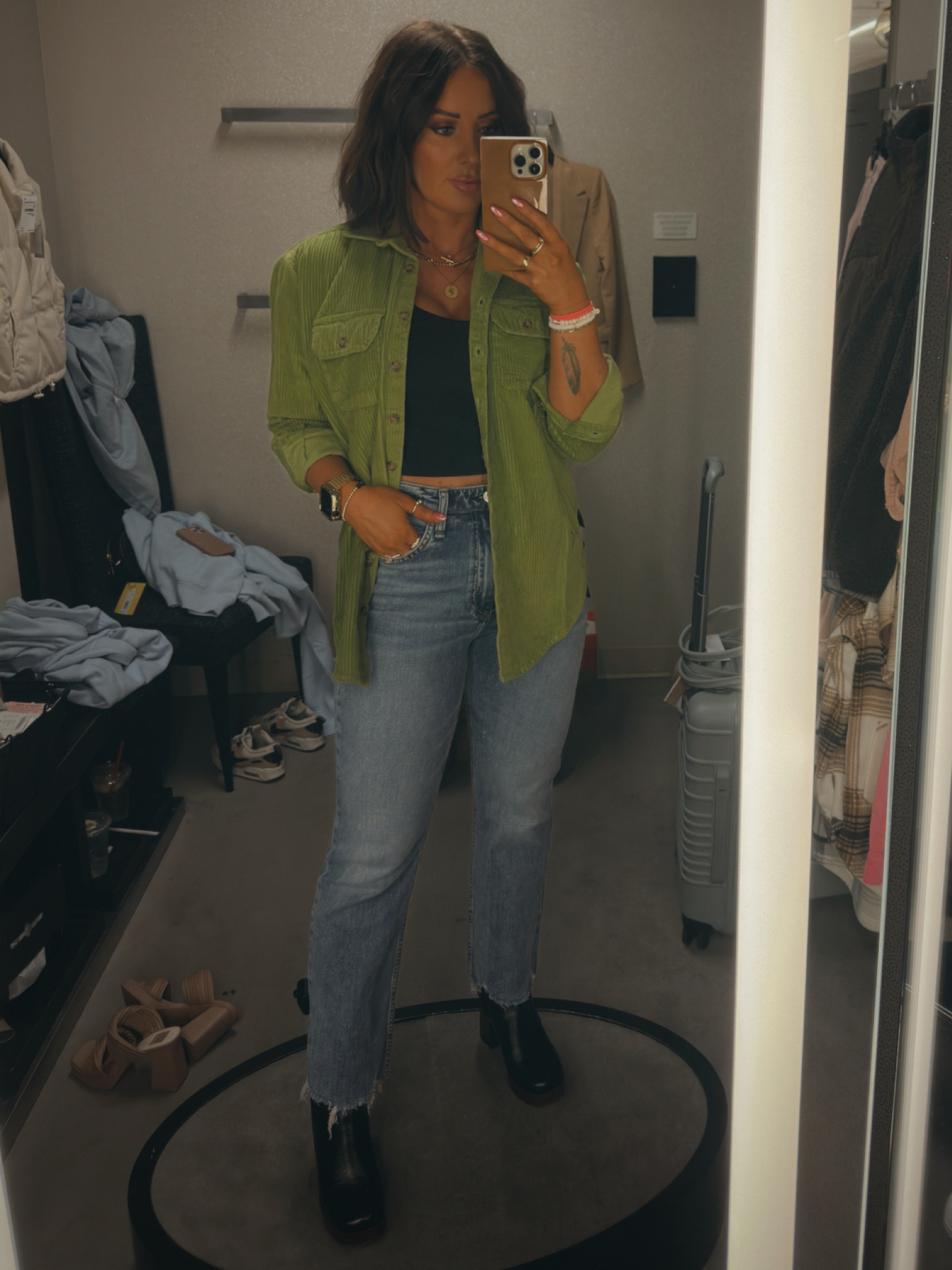 Size small in button up
Jeans size 26
Boots 6.5

#LTKxNSale #LTKsalealert #LTKstyletip
