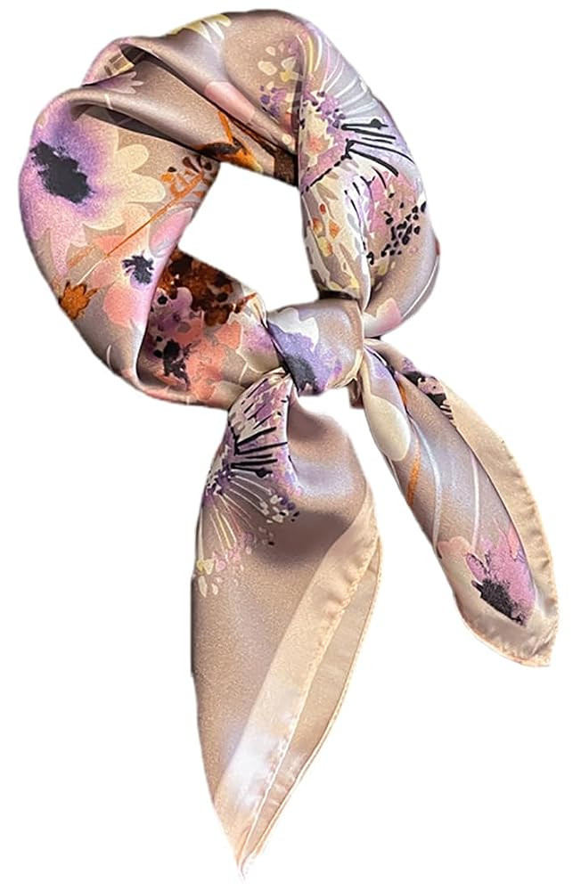 MINIDORA Satin Scarves for Women 27.5 × 27.5 inches Medium Square Elegant Silk Feeling Head Scar... | Amazon (US)