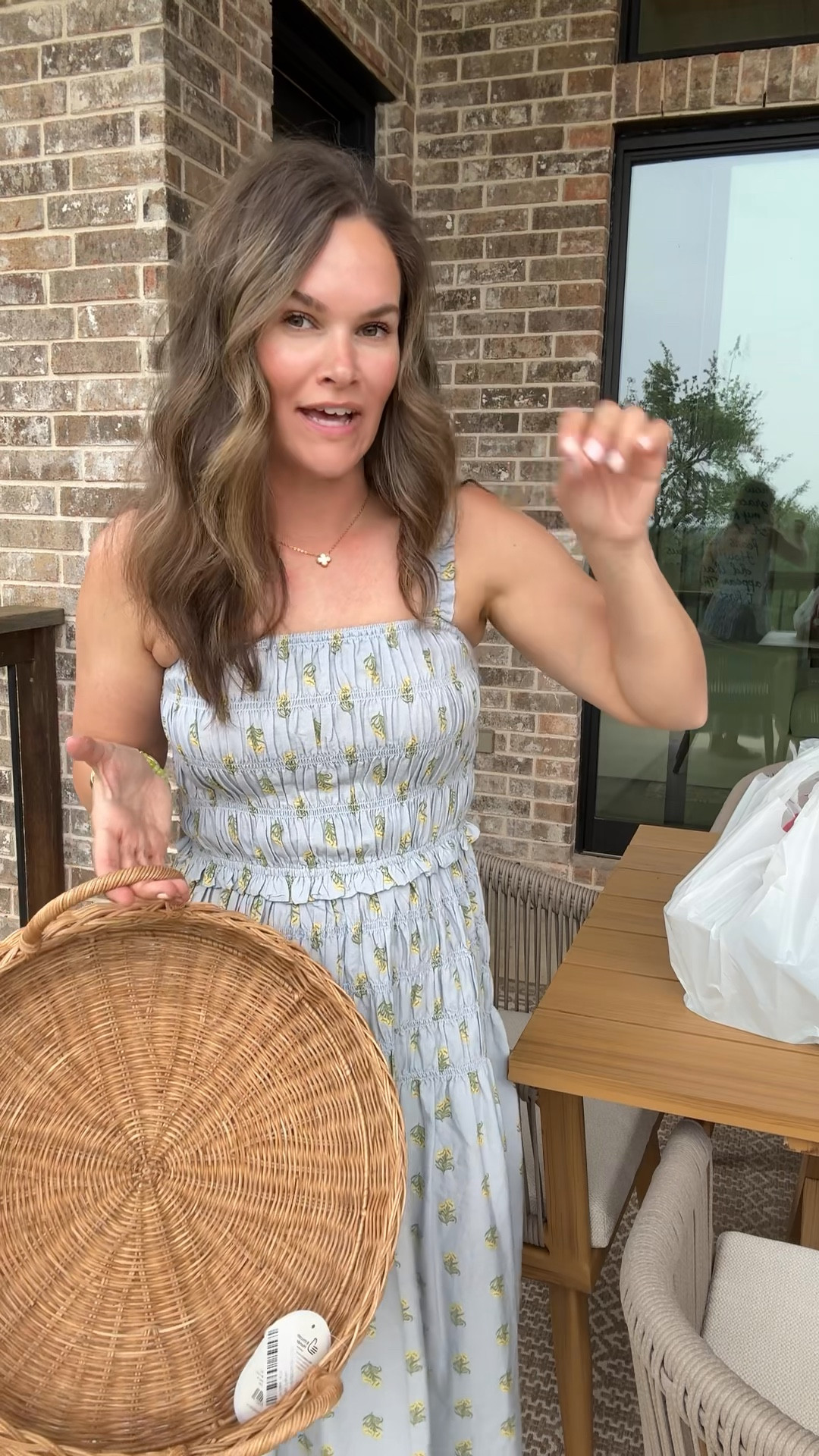 Partnering with @target to share some outdoor dining and a pretty spring dress! Tru sizing in the dress and linked up more melamine outdoor dining. Such a gorgeous line at a great price point! #targetpartner #target 

#LTKmomlife #LTKHome #LTKootd