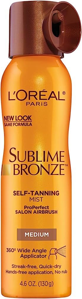 L'Oreal Paris Sublime Bronze Self Tanning Mist, Medium to Natural Spray Tan, 4.6 oz | Amazon (US)