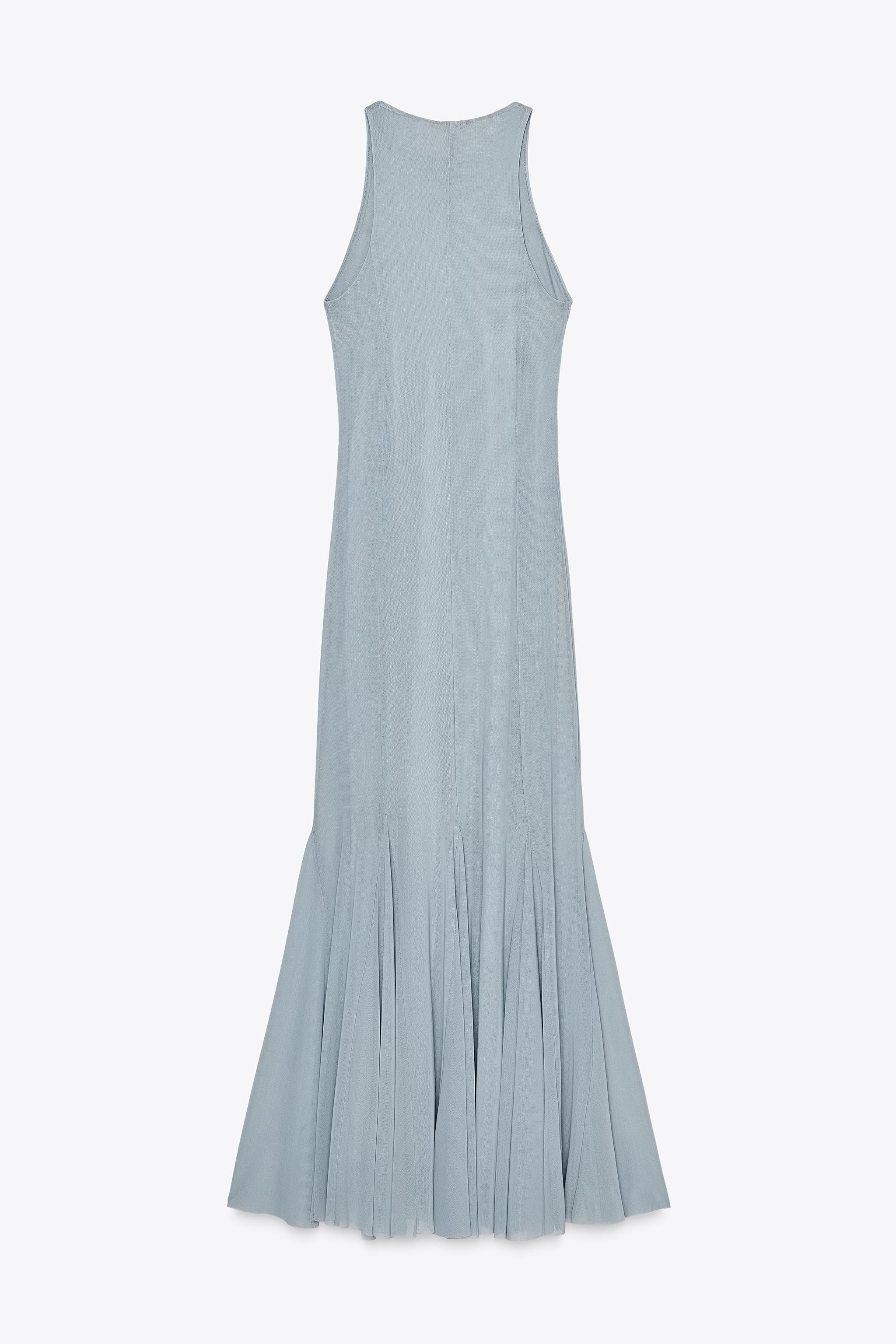 Sleeveless round neck midi dress. Matching interior lining. Godet hem with side slit. | Zara US