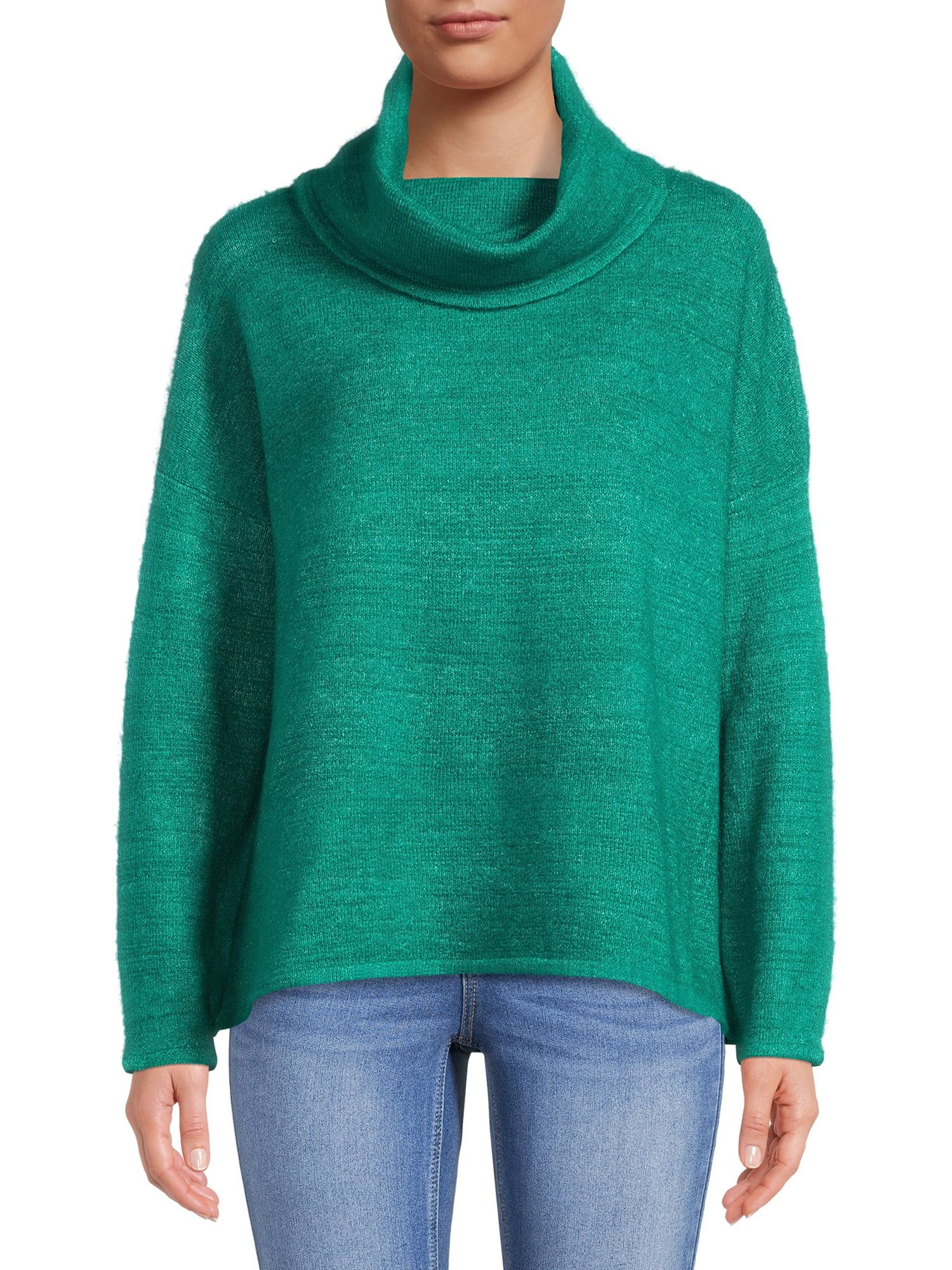 Dreamers by Debut Womens Cowl Neck Pullover Long Sleeve Sweater - Walmart.com | Walmart (US)