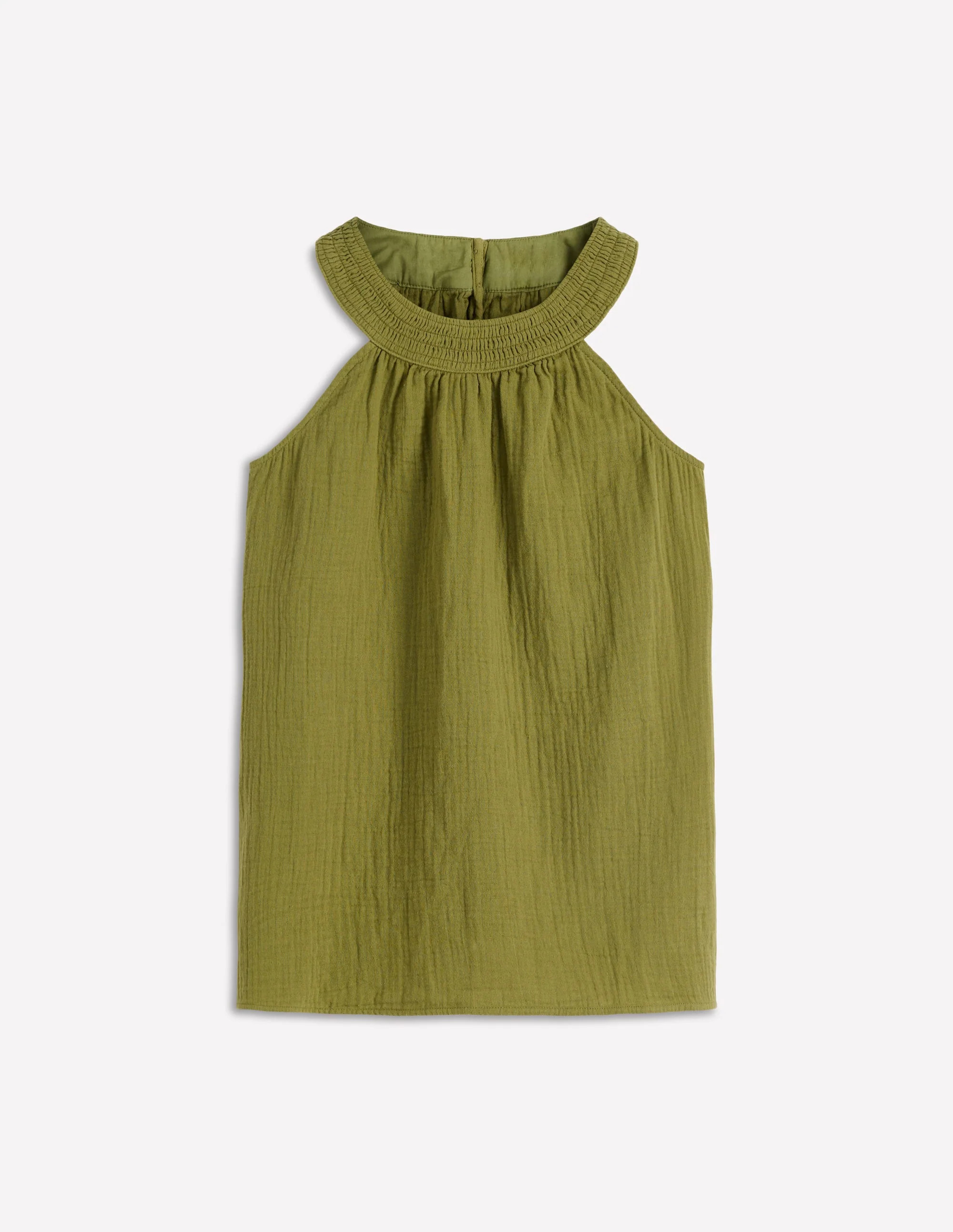 Halter-neck Double Cloth Top-Woodland Green | Boden (US)