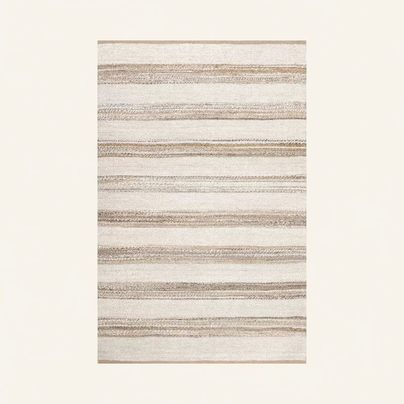 Claire Striped Hand-Knotted Area Rug in Natural | Wayfair North America