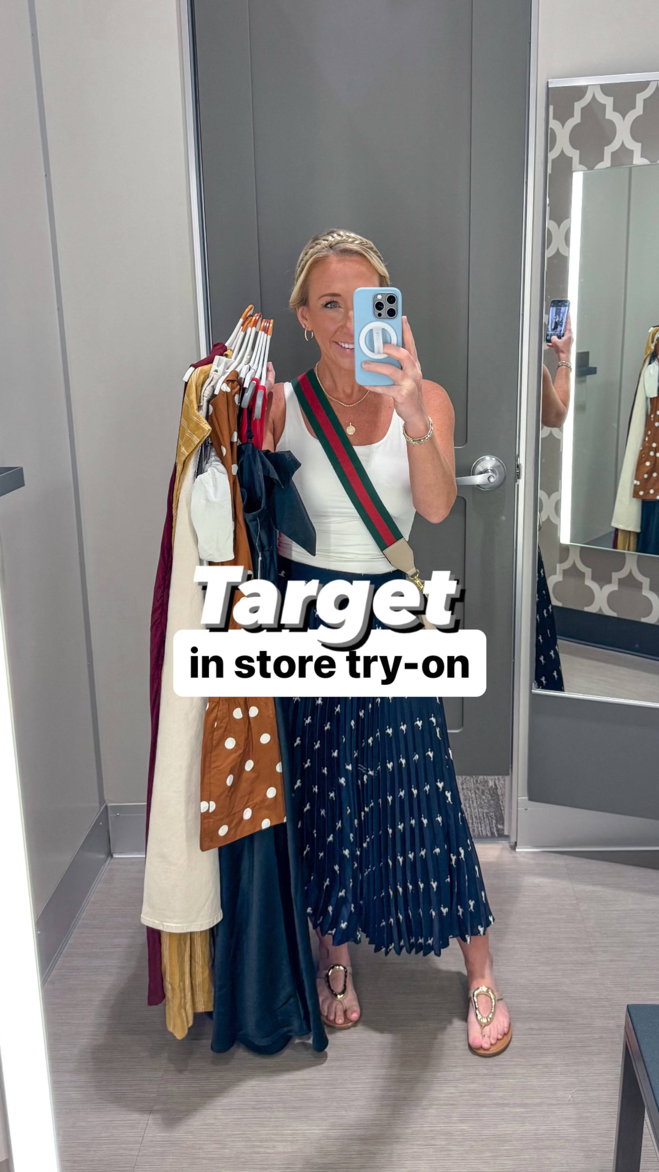 Target try-on
• All dresses - size XS. 
• Pants - size 0.
• Off the shoulder top - size small (bc that’s all they had, however I would get an xs) NOT ONLINE YET. 
• Pleated skirt (from Walmart) - size xs.
• linked exact jewelry.
• linked similar sandals  

#LTKSeasonal #LTKFindsUnder50 #LTKVideo